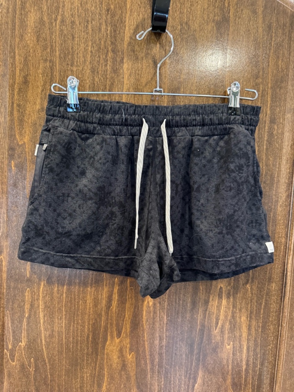 Vuori Black Athletic Lounge Shorts with White Drawstring